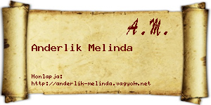 Anderlik Melinda névjegykártya