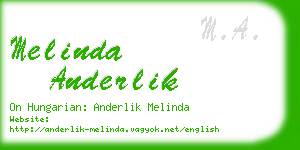 melinda anderlik business card